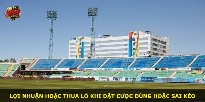 Lợi nhuận hoặc thua lỗ khi đặt cược đúng hoặc sai kèo