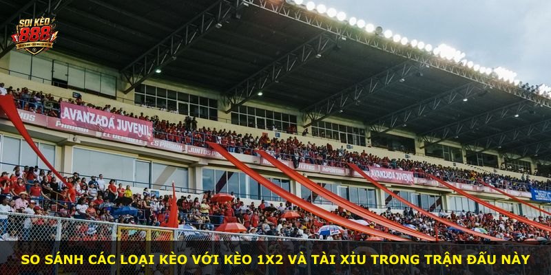 So sánh các loại kèo với kèo 1X2 và tài xỉu trong trận đấu này